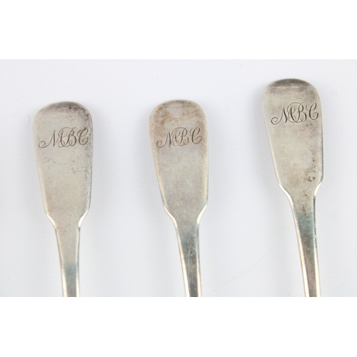 37 - Antique hallmarked 1822 London sterling silver teaspoons w/ The letters MBC engraved maker - possibl... 