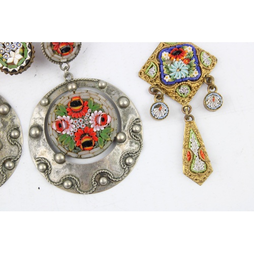 192 - Collection of Italian micromosaic jewellery  Items are in pre-owned, vintage condition One brooch cl... 