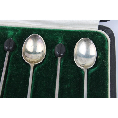 54 - Antique hallmarked 1904 Sheffield silver coffee spoons By Mappin & Webb length - 10cm  w/ original f... 