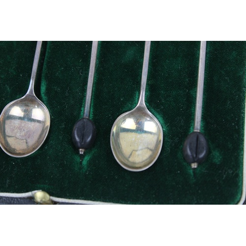 54 - Antique hallmarked 1904 Sheffield silver coffee spoons By Mappin & Webb length - 10cm  w/ original f... 