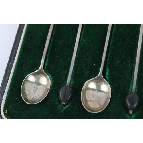 54 - Antique hallmarked 1904 Sheffield silver coffee spoons By Mappin & Webb length - 10cm  w/ original f... 