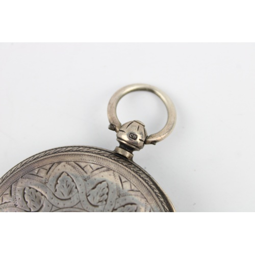 212 - Antique Gents Hallmarked .925 STERLING SILVER Full Hunter POCKET WATCH  Key-Wind  WORKING  Maker - J... 