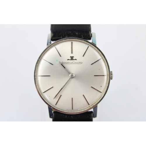 233 - Vintage Gents Jaeger Le Coultre wristwatch silvered dial, Baton Minute Markers, Jaeger-Le-Coultre Si... 