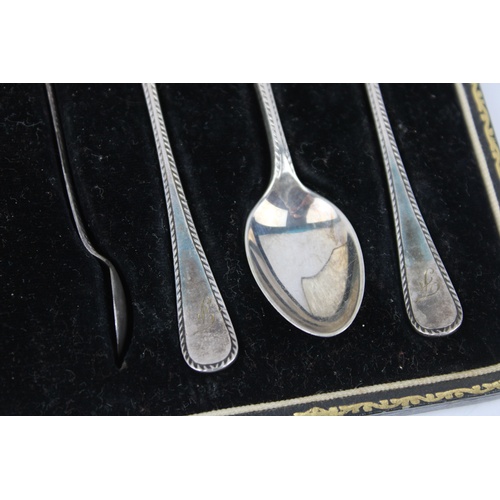 43 - Antique Hallmarked 1916 Sheffield silver teaspoons with sugar tongs maker - Joseph Rodgers & Sons ca... 