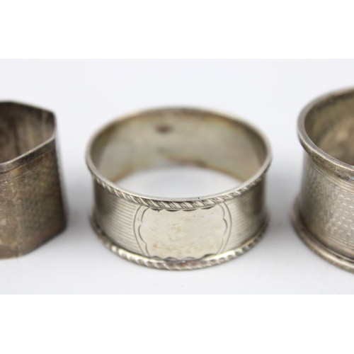 41 - Antique / Vintage hallmarked .925 silver napkin rings  Inc Chester, Birmingham Sterling Silver Etc  ... 