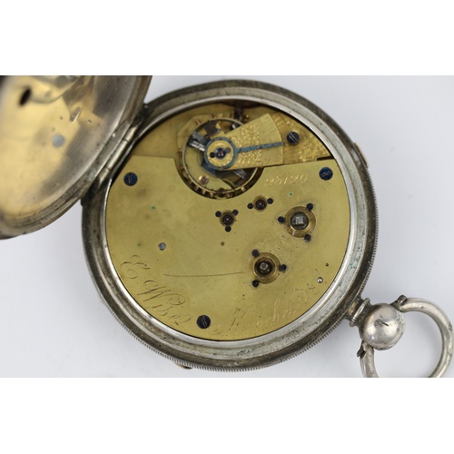 210 - Vintage Gents Hallmarked .925 STERLING SILVER Fusee Centre Seconds Chronograph POCKET WATCH Key-Wind... 