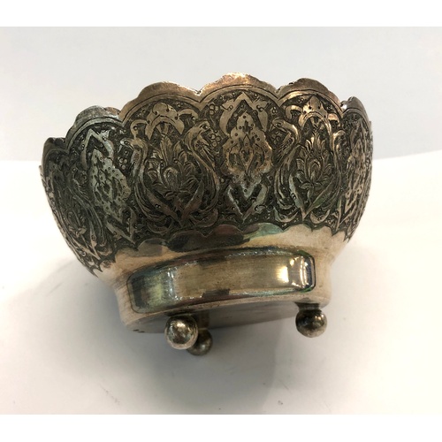 19 - Persian silver sugar bowl weight 168g, good antique  condition