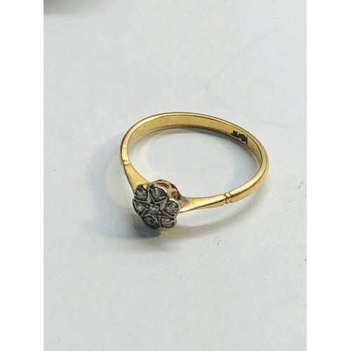 152 - 18ct Gold diamond ring weight 2.5g, as found condition uncleaned