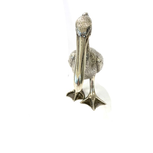 93 - Silver hallmarked model of a pelican, total approximate weight 230g. Good overall condition, hallmar... 