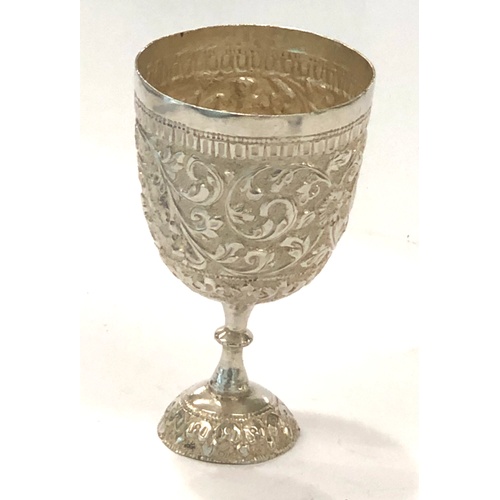 107 - Indian silver goblet, approximate total weight 50g, approximate height 8cm