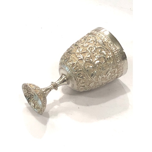 107 - Indian silver goblet, approximate total weight 50g, approximate height 8cm