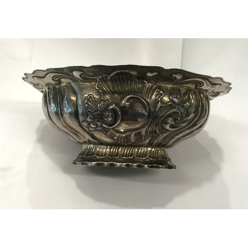 111 - Silver Sheffield silver hallmarked dish, approximate total weight: 340g. Width 18cm, length 22cm, 18... 