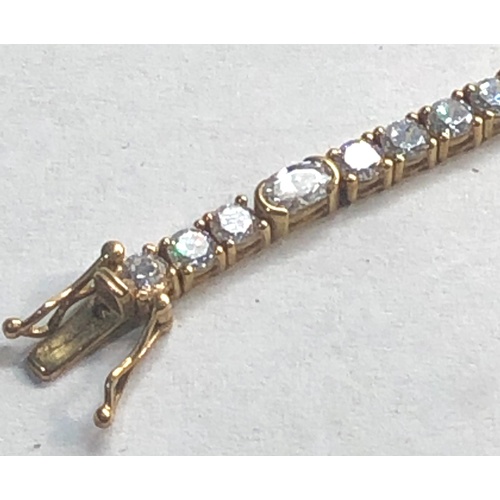 167 - 9ct gold stone set tennis bracelet 8.1g