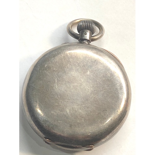 213 - antique silver up/down chronograph centre second pocket watch non working