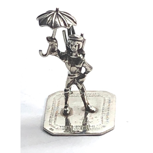 111 - Dutch silver miniature boy under umbrella