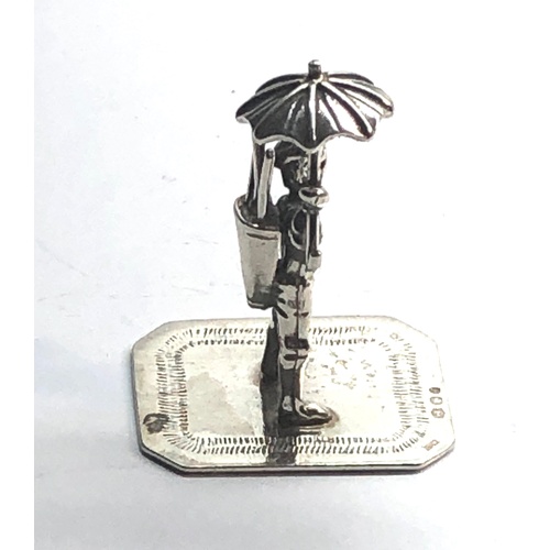 111 - Dutch silver miniature boy under umbrella