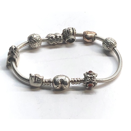 271 - Silver pandora charm bracelet weight 45g