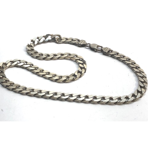 278 - Vintage chunky silver curb link chain measures approx 50cm long 8mm wide weight 64g