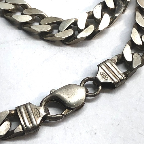 278 - Vintage chunky silver curb link chain measures approx 50cm long 8mm wide weight 64g