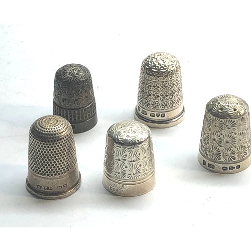 120 - 5 Antique silver Charles Horner thimbles