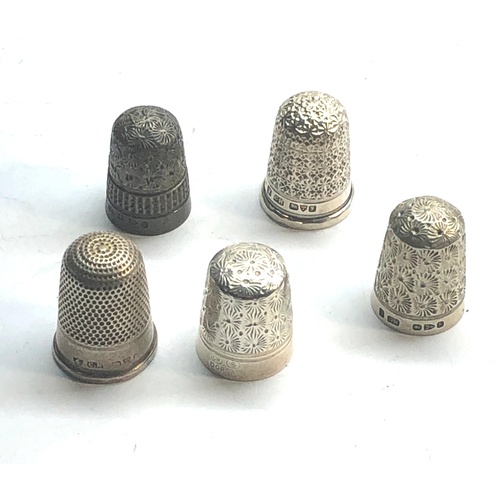 120 - 5 Antique silver Charles Horner thimbles