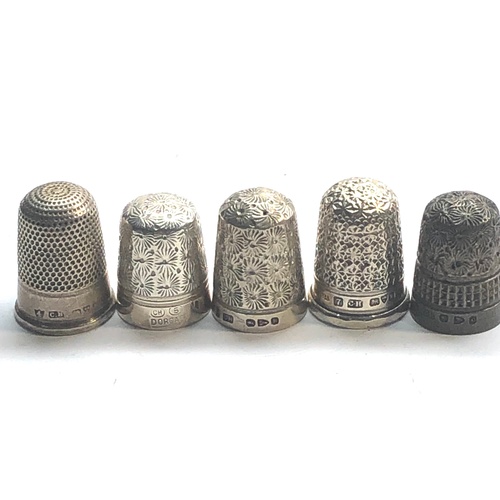 120 - 5 Antique silver Charles Horner thimbles