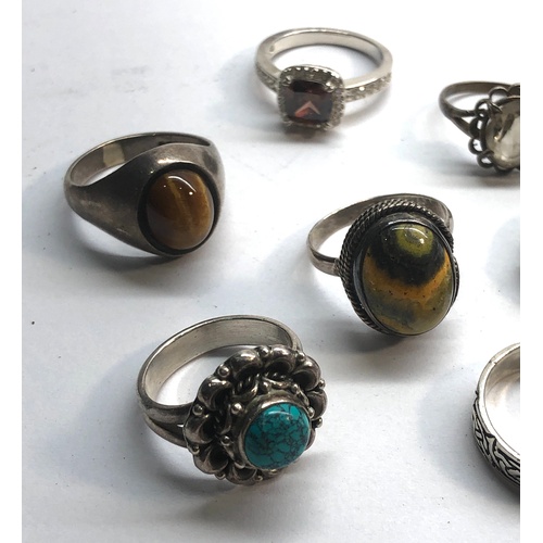 280 - Collection of 10 vintage stone set dress rings