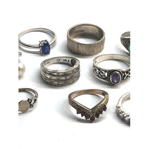 281 - Collection of 10 vintage silver stone set dress rings