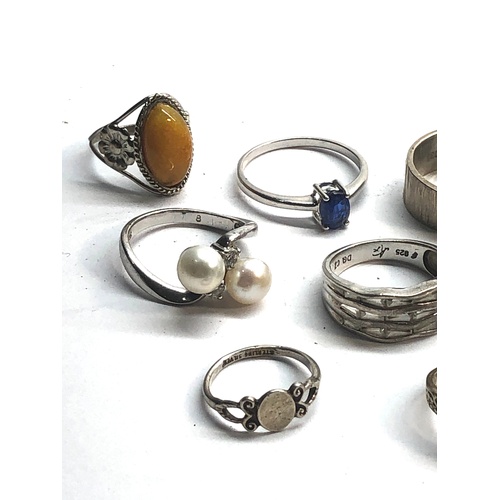 281 - Collection of 10 vintage silver stone set dress rings