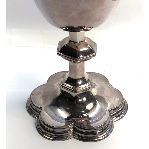 124 - Fine antique London silver chalice measures approx height 16cm bowl dia 9.3cm London silver hallmark... 