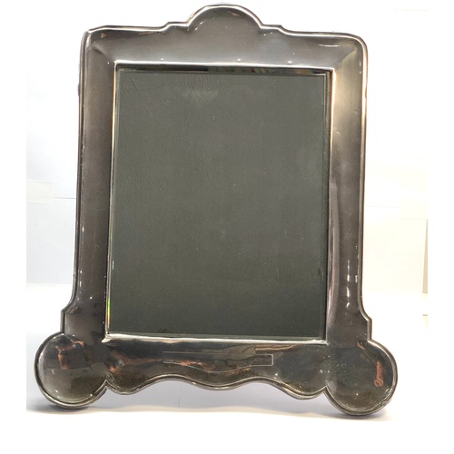 129 - Large antique silver easel dressing table mirror Birmingham silver hallmarks good condition for age ... 