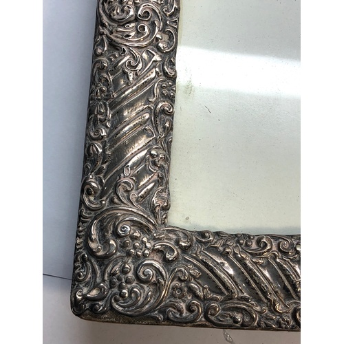 42 - Large antique silver picture frame measures approx  29cm by 21cm age related wear and marks in un-cl... 