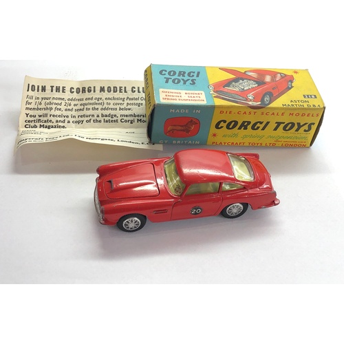 442 - Boxed Corgi 218 Aston Martin D.B.402 in good condition please see images for condition