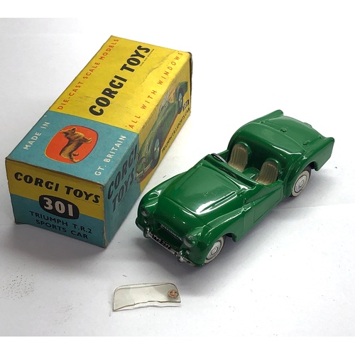 444 - Boxed Corgi 301 Triumph T.R.2 sports car in good condition please see images for condition