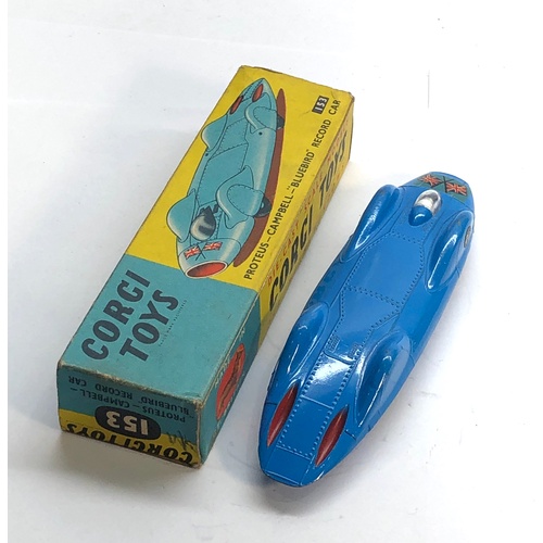 448 - Boxed Corgi 153 Proteus Campbell bluebird record car  in good condition please see images for condit... 