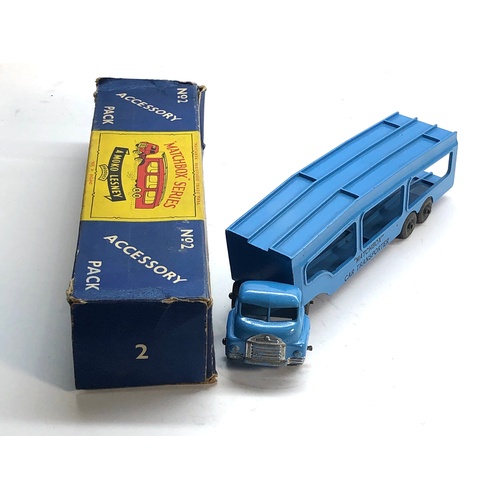 449 - Matchbox Moko Lesney No 2 accessory pack bedford car transporter boxed in good condition please see ... 