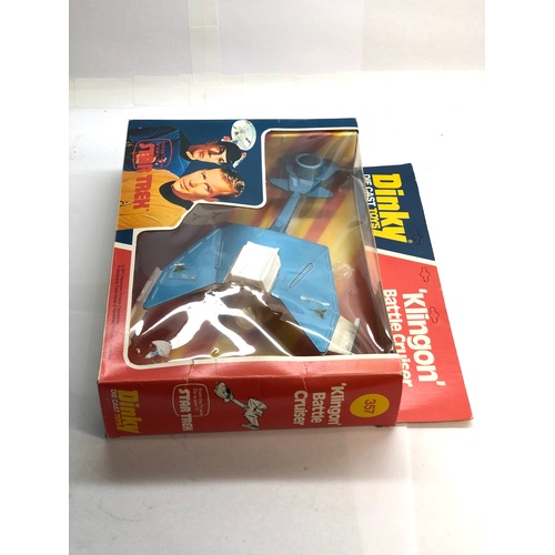 452 - Dinky toys 357 Star Trek Klingon battle cruiser blue & white original boxed in good condition please... 