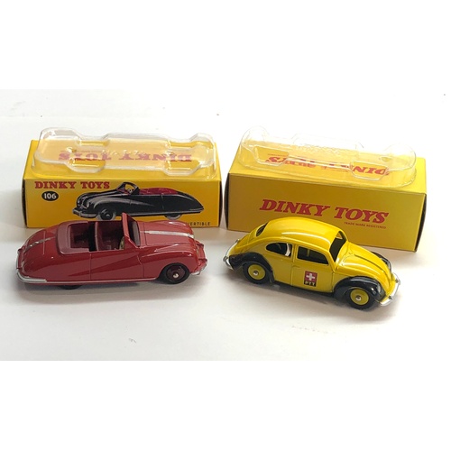 464 - 2 Dinky Car Reissues  106 Austin Atlantic convertible and 262 Swiss postal Volkswagen please see ima... 