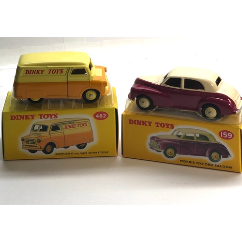 466 - 2 Dinky Car Reissues 482 Bedford 10cwt van and 159 morris oxford please see images for condition