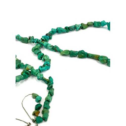 357 - Ladies Chinese turquoise coloured necklace, approximate length 16 inches.