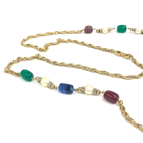 393 - Ladies Givenchy designer necklace, with coloured beading, approximate length 37 inches, overall good... 