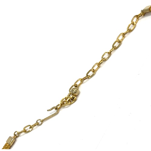 343 - Ladies gold tone necklace with stone design, overall approximate length 17 inches