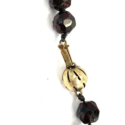 401 - Silver and garnet ladies necklace, approximate length 22 inches