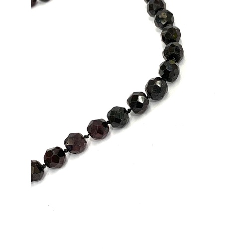 401 - Silver and garnet ladies necklace, approximate length 22 inches