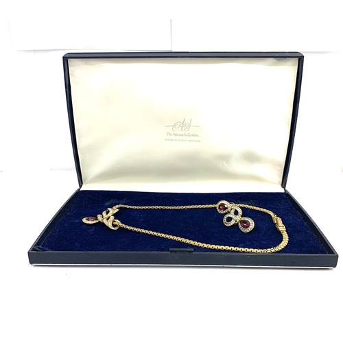 372 - A lovely vintage Attwood & Sawyer gold plated necklace and earring set