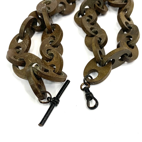 352 - Victorian vulcanite watch chain