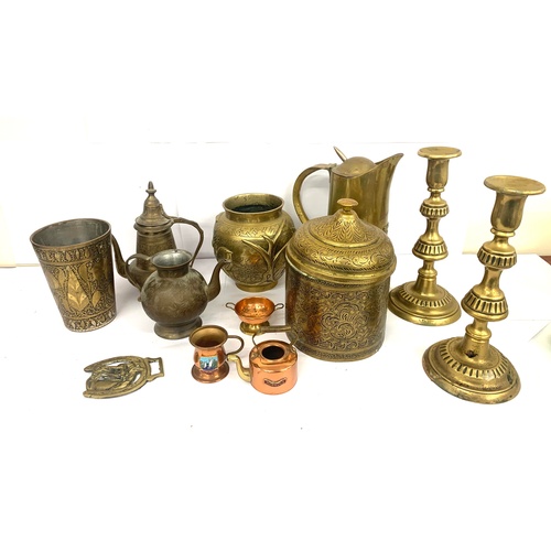 80 - Large selection of brassware