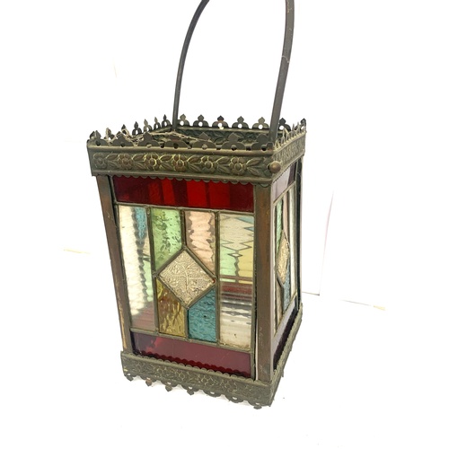 163 - Vintage porch lantern, glass is lose, but in good condition