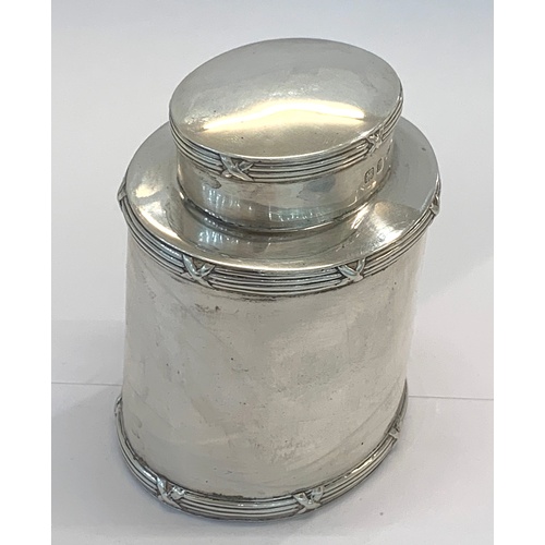 136 - Antique silver tea caddy Birmingham silver hallmarks  weight 128g good un-cleaned condition please s... 