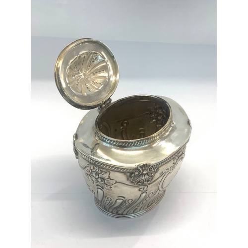 31 - Antique silver tea caddy London silver hallmarks makers William Hutton & sons weight 250g good un-cl... 